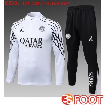 Ensemble Survetement De Foot Jordan Paris PSG Enfant Blanc 2025/2026