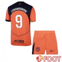 Maillot De Foot FC Barcelone (LEWANDOWSKI 9) Enfant Third Rouge 2025/2026