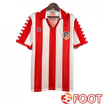 Maillot De Foot Atletico Madrid Retro Domicile Rouge Blanc 1982-1983