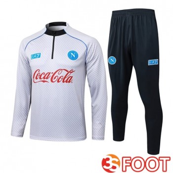 Ensemble Survetement De Foot SSC Naples Blanc 2025/2026
