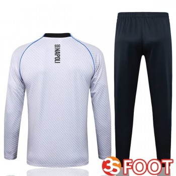 Ensemble Veste Survetement De Foot SSC Naples Blanc 2025/2026