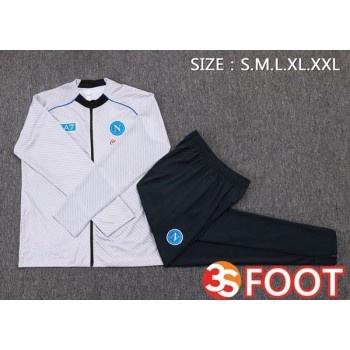 Ensemble Veste Survetement De Foot SSC Naples Blanc 2025/2026