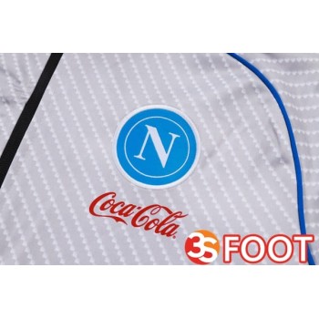 Ensemble Veste Survetement De Foot SSC Naples Blanc 2025/2026