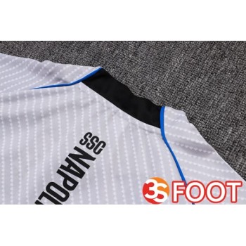 Ensemble Veste Survetement De Foot SSC Naples Blanc 2025/2026