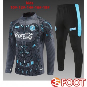 Ensemble Survetement De Foot SSC Naples Enfant Gris 2025/2026
