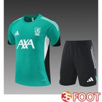 Ensemble Training T-Shirts FC Liverpool Enfant Vert/Blanc/Noir 2025/2026