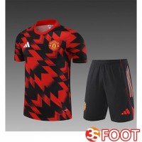 Ensemble Training T-Shirts Manchester United Enfant Rouge/Noir 2025/2026
