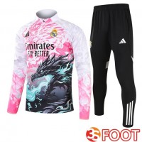 Ensemble Survetement De Foot Real Madrid Rose Blanc 2025/2026