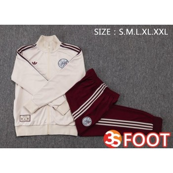 Ensemble Veste Survetement De Foot AFC Ajax Jaune 2025/2026