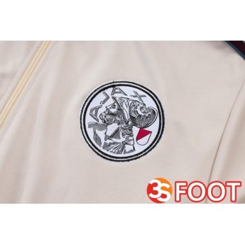 Ensemble Veste Survetement De Foot AFC Ajax Jaune 2025/2026