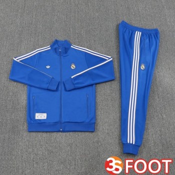 Ensemble Veste Survetement De Foot Real Madrid Bleu 2025/2026