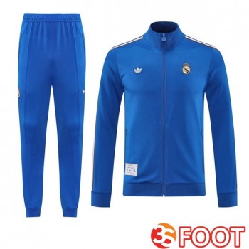 Ensemble Veste Survetement De Foot Real Madrid Bleu 2025/2026