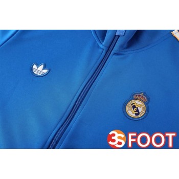 Ensemble Veste Survetement De Foot Real Madrid Bleu 2025/2026