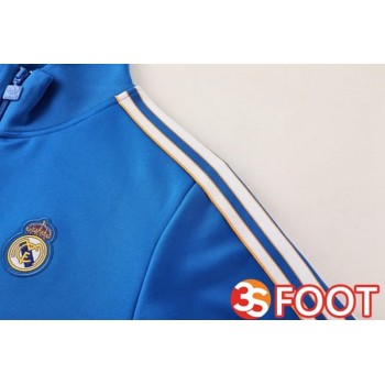 Ensemble Veste Survetement De Foot Real Madrid Bleu 2025/2026