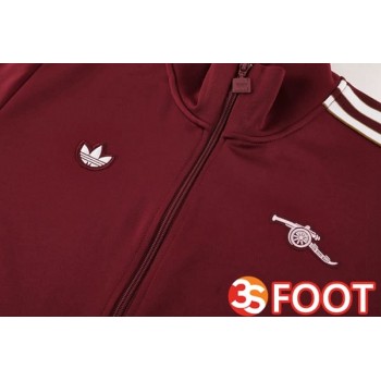 Ensemble Veste Survetement De Foot Arsenal Rouge 2025/2026