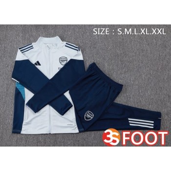 Ensemble Veste Survetement De Foot Arsenal Gris 2025/2026