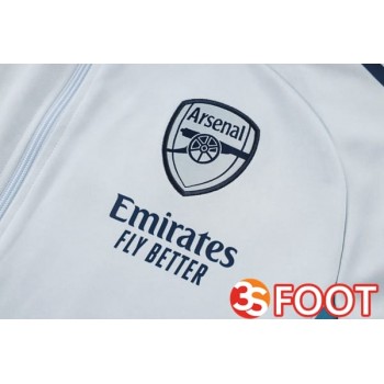 Ensemble Veste Survetement De Foot Arsenal Gris 2025/2026