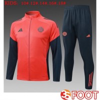 Ensemble Veste Survetement De Foot Bayern Munich Enfant Orange 2025/2026