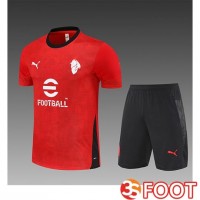 Ensemble Training T-Shirts Milan AC Enfant Rouge/Noir 2025/2026