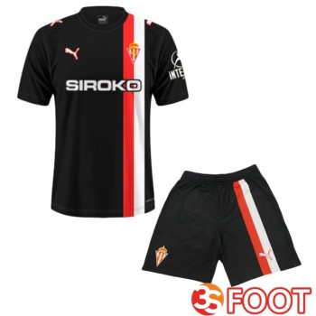 Maillot De Foot Sporting Gijon Enfant Exterieur Noir 2025/2026