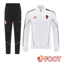 Ensemble Veste Survetement De Foot AC Milan Blanc 2025/2026