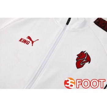 Ensemble Veste Survetement De Foot AC Milan Blanc 2025/2026