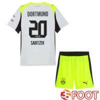 Maillot De Foot Dortmund BVB (Sabitzer 20) Enfant Exterieur Gris Vert 2025/2026