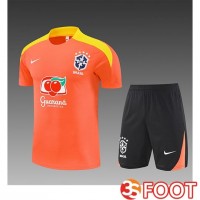 Ensemble Training T-Shirts Brésil Enfant Orange/Jaune 2025/2026