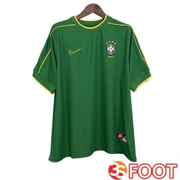 Maillot De Foot Bresil Retro Gardien De But Vert 1998