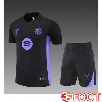 Ensemble Training T-Shirts FC Barcelone Enfant Noir/Pourpre 2025/2026