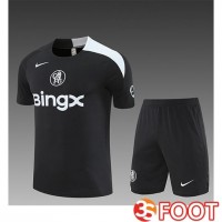 Ensemble Training T-Shirts FC Chelsea Enfant Noir/Blanc 2025/2026