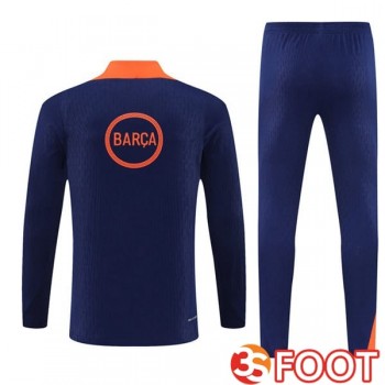 Ensemble Survetement De Foot FC Barcelone Bleu Royal Orange 2025/2026