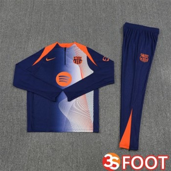 Ensemble Survetement De Foot FC Barcelone Bleu Royal Orange 2025/2026