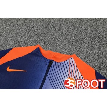 Ensemble Survetement De Foot FC Barcelone Bleu Royal Orange 2025/2026
