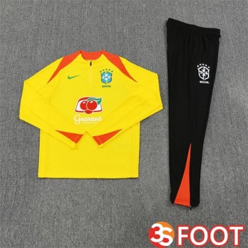 Ensemble Survetement De Foot Bresil Jaune 2025/2026