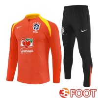 Ensemble Survetement De Foot Bresil Orange 2025/2026