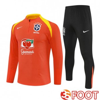 Ensemble Survetement De Foot Bresil Orange 2025/2026