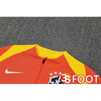 Ensemble Survetement De Foot Bresil Orange 2025/2026