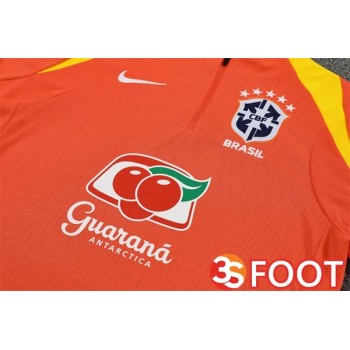 Ensemble Survetement De Foot Bresil Orange 2025/2026