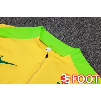 Ensemble Survetement De Foot Bresil Jaune 2025/2026