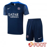 Ensemble Training T-Shirts Paris PSG + Shorts Bleu Royal 2025/2026