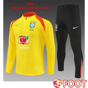 Ensemble Survetement De Foot Bresil Enfant Jaune 2025/2026