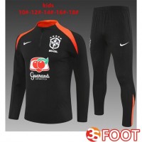 Ensemble Survetement De Foot Bresil Enfant Noir 2025/2026