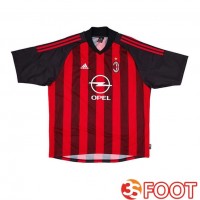 Maillot De Foot AC Milan Retro Domicile Rouge Noir 2002-2003