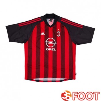 Maillot De Foot AC Milan Retro Domicile Rouge Noir 2002-2003