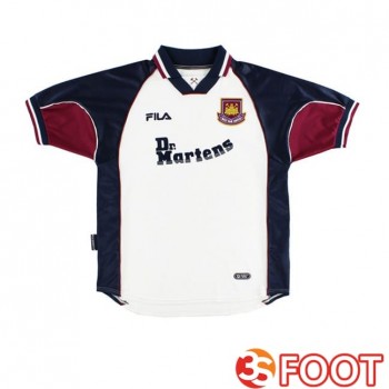 Maillot De Foot West Ham United Retro Exterieur Blanc Noir 1999-2001