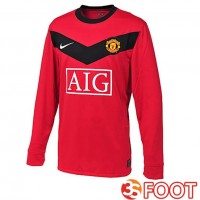 Maillot De Foot Manchester United Retro Domicile Manche Longue Rouge 2009-2010