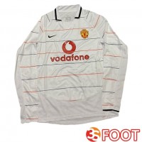 Maillot De Foot Manchester United Retro Third Manche Longue Blanc 2003-2005