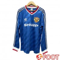 Maillot De Foot Manchester United Retro Third Manche Longue Bleu 1986-1988