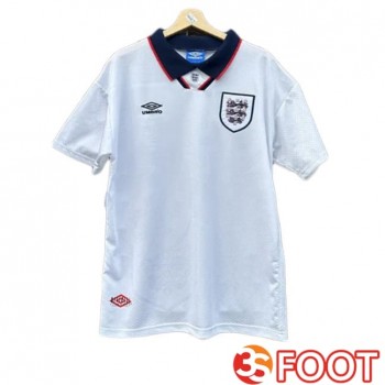 Maillot De Foot Angleterre Retro Domicile Blanc 1993-1995